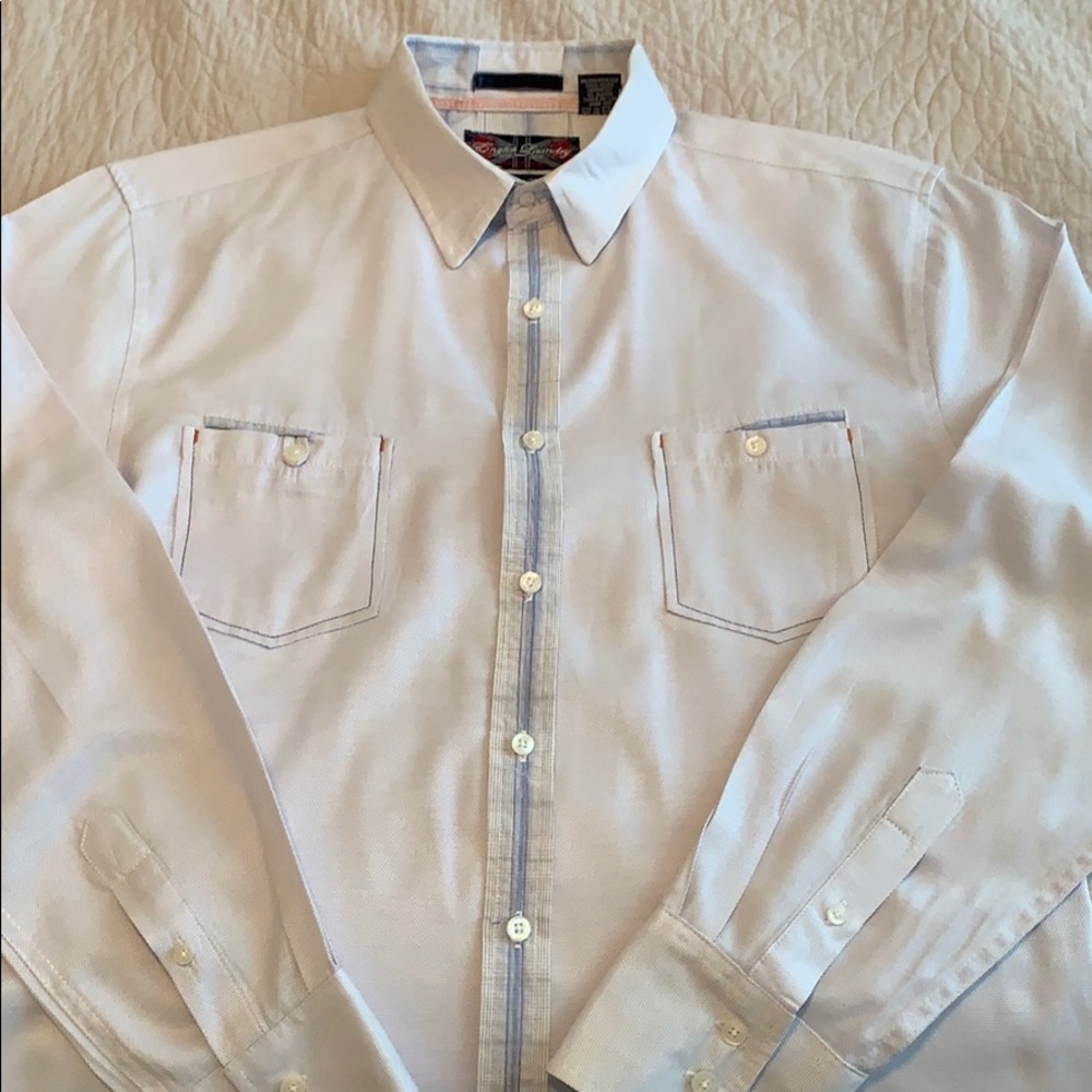 English Laundry Casual Button Up Shirt w pockets